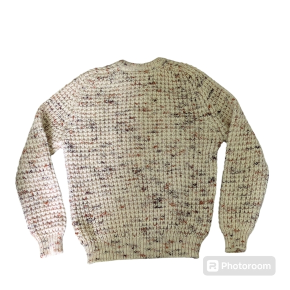 Gaeltarra Handloomed Pure New Wool Fisherman Sweater Cream Size Small - Picture 2 of 7